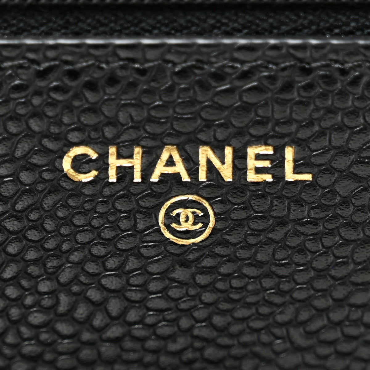 Quilted Caviar Wallet Bag - Black