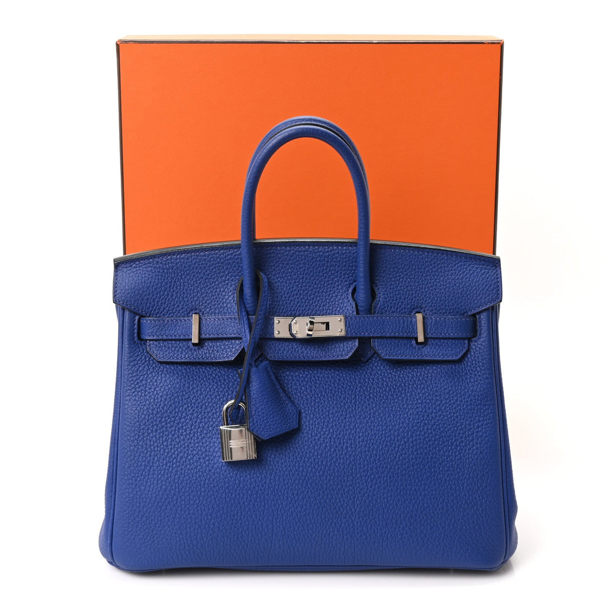 Togo Birkin 25 Bleu Electrique Handbag