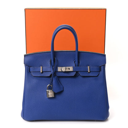 Togo Birkin 25 Bleu Electrique Handbag