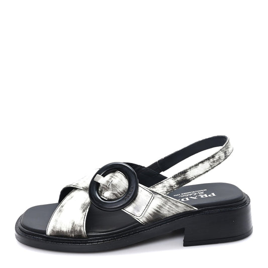 Spazzolato Fume Re-Edition 1996 Buckle Sandals Bianco