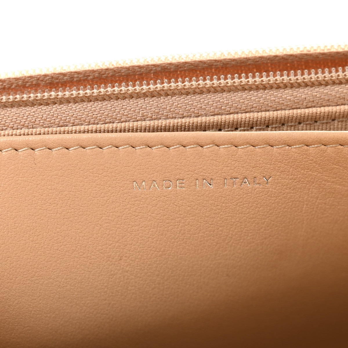 Quilted Caviar Wallet Bag - Beige