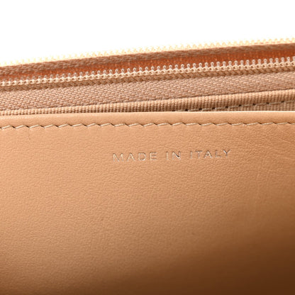Quilted Caviar Wallet Bag - Beige