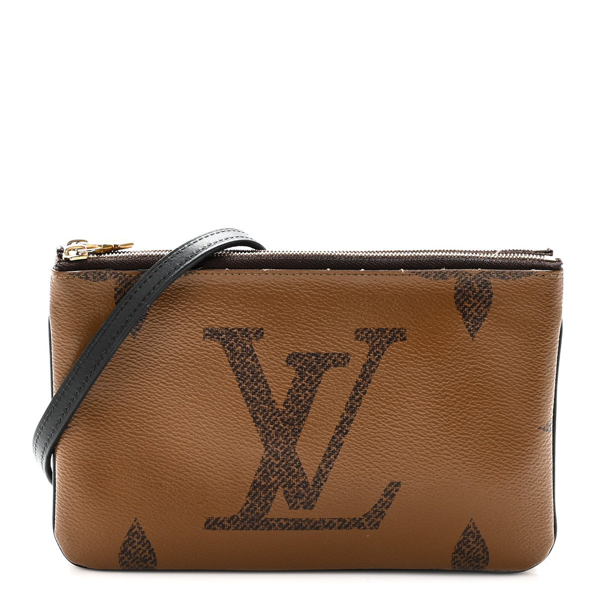 Reverse Monogram Giant Double Zip Pochet Handbag