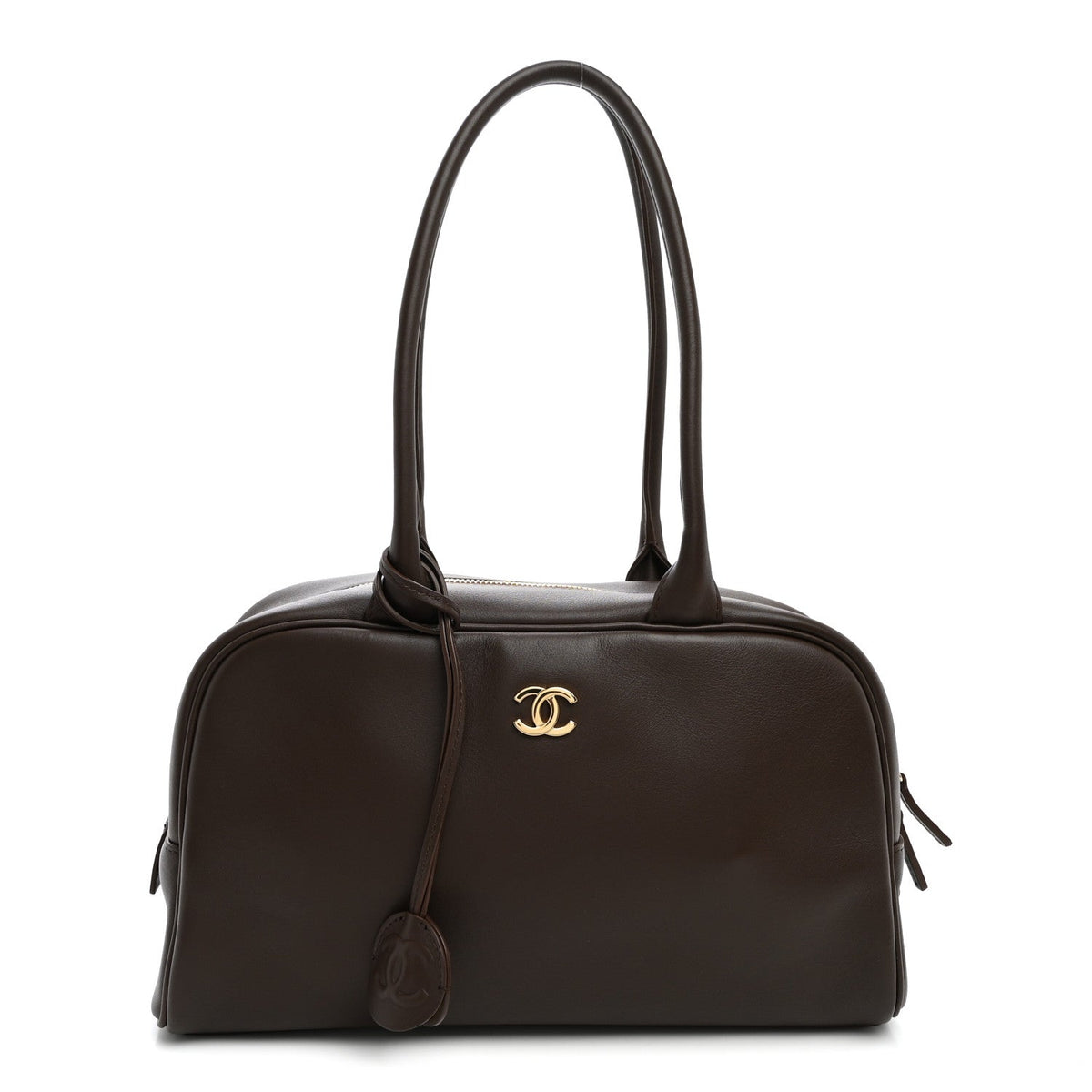 Large Calfskin Handbag - Brown