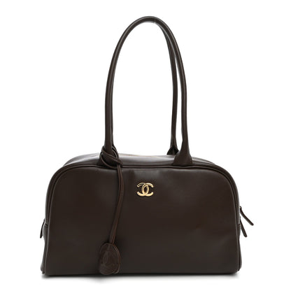 Large Calfskin Handbag - Brown