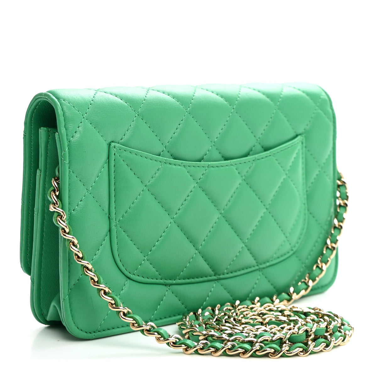 Quilted Lambskin Wallet Bag - Green