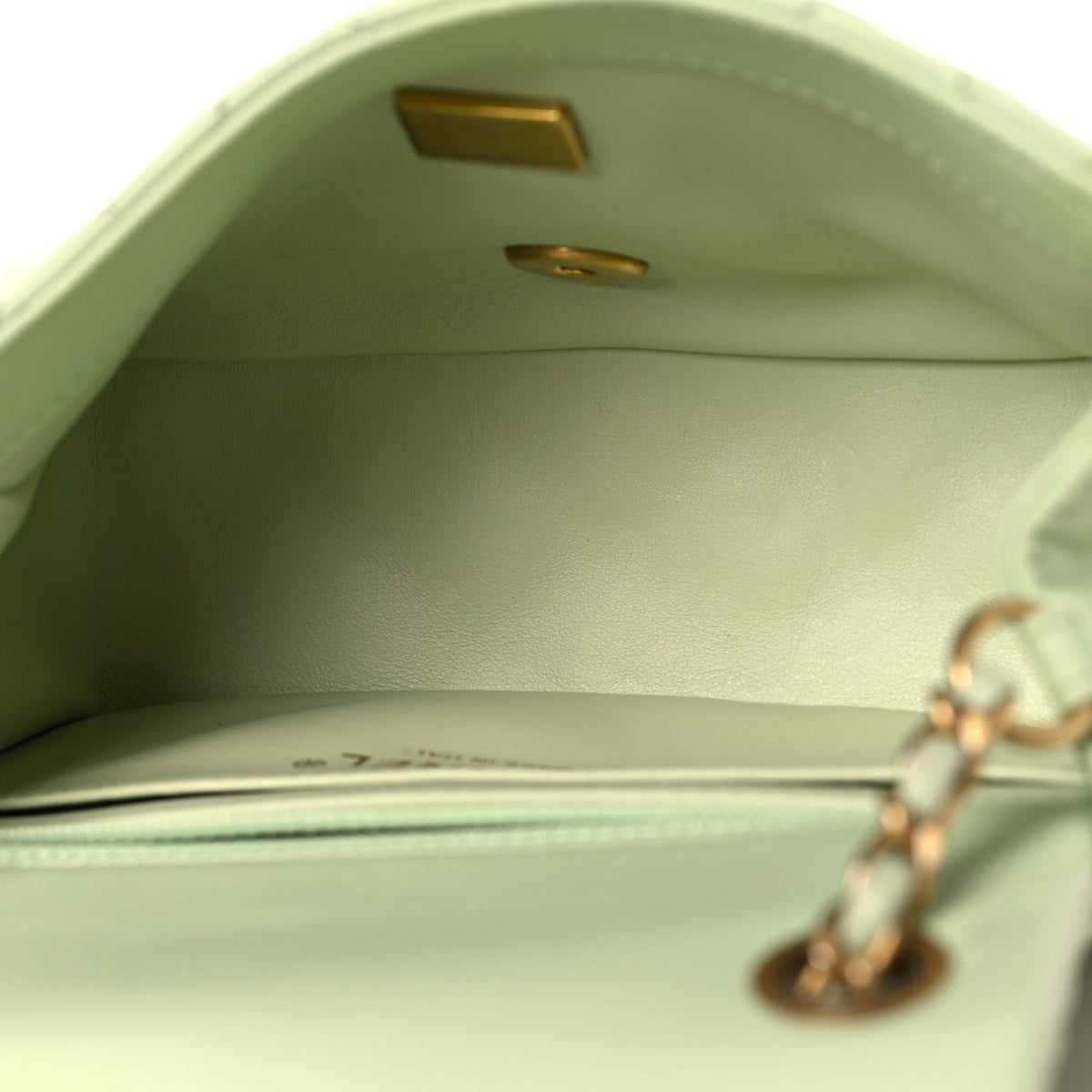 Mini Quilted Lambskin Flap Shoulder Bag - Light Green