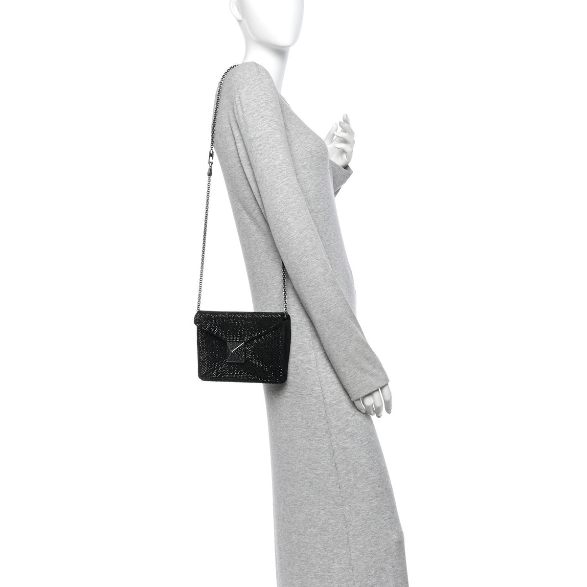 Small Suede Clutch Bag - Black