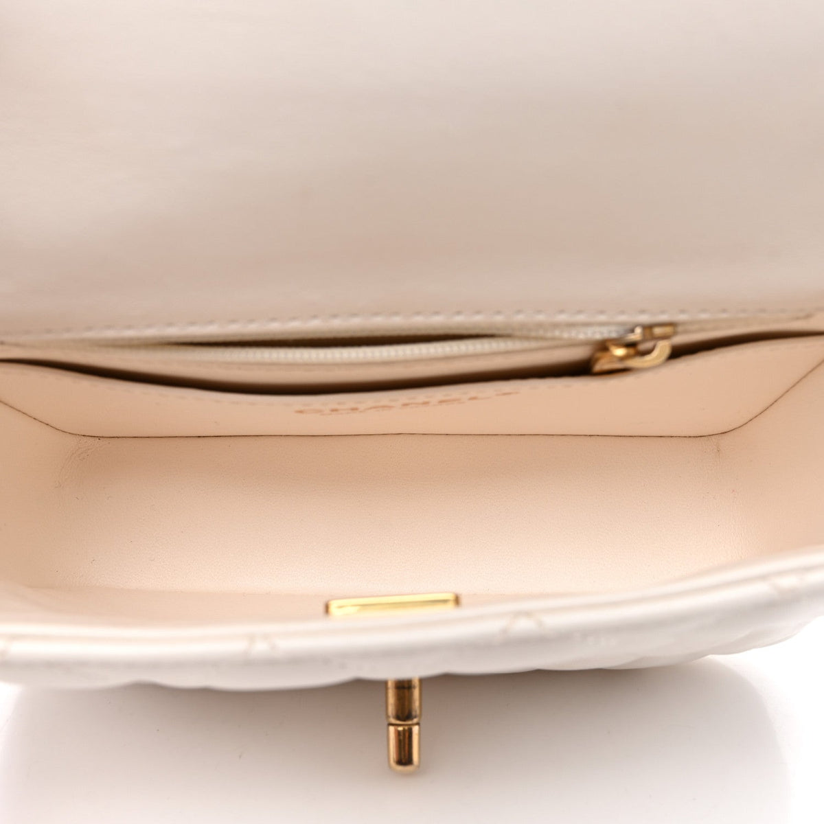 Mini Quilted Lambskin Flap Shoulder Bag - White