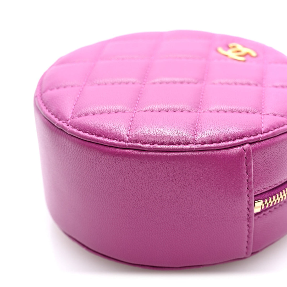 Quilted Lambskin Clutch Bag - Purple