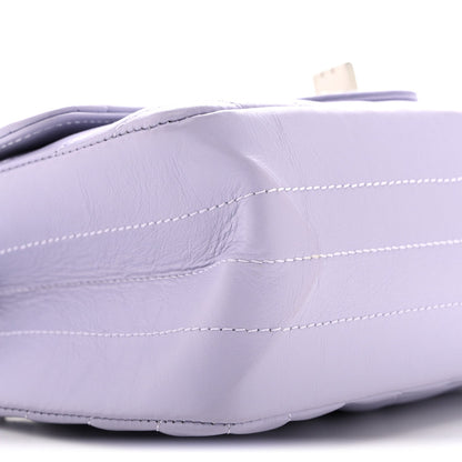 Mini Quilted Calfskin Flap Shoulder Bag - Purple