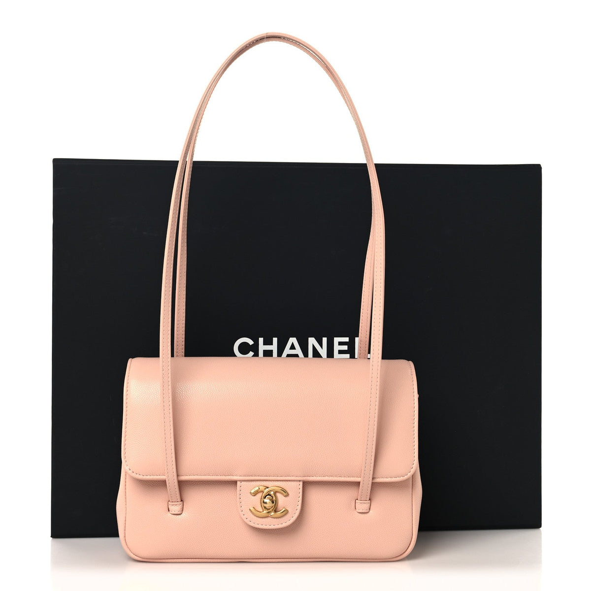 Small Caviar Flap Shoulder Bag - Pink