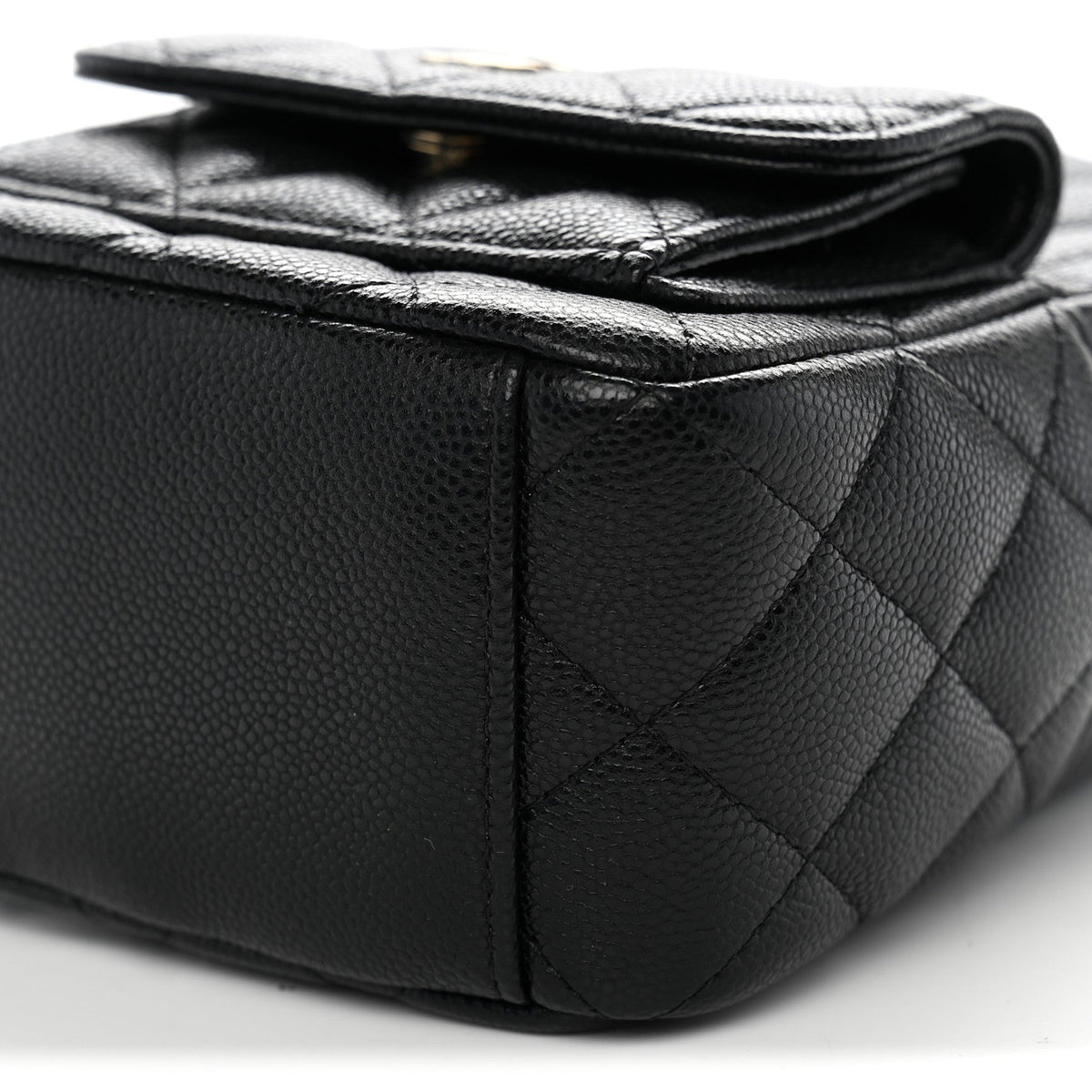 Mini Quilted Caviar Backpack - Black