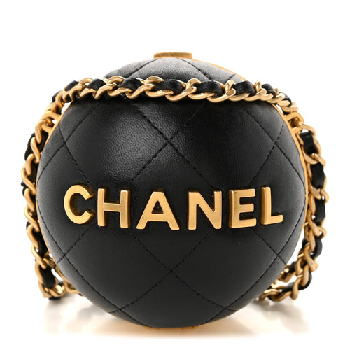Quilted Lambskin Clutch Bag - Black