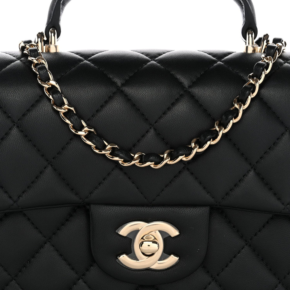 Mini Quilted Lambskin Flap Shoulder Bag - Tan
