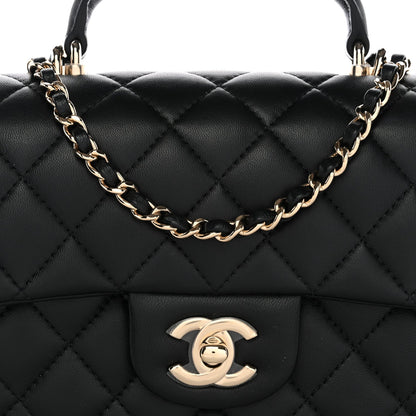 Mini Quilted Lambskin Flap Shoulder Bag - Tan