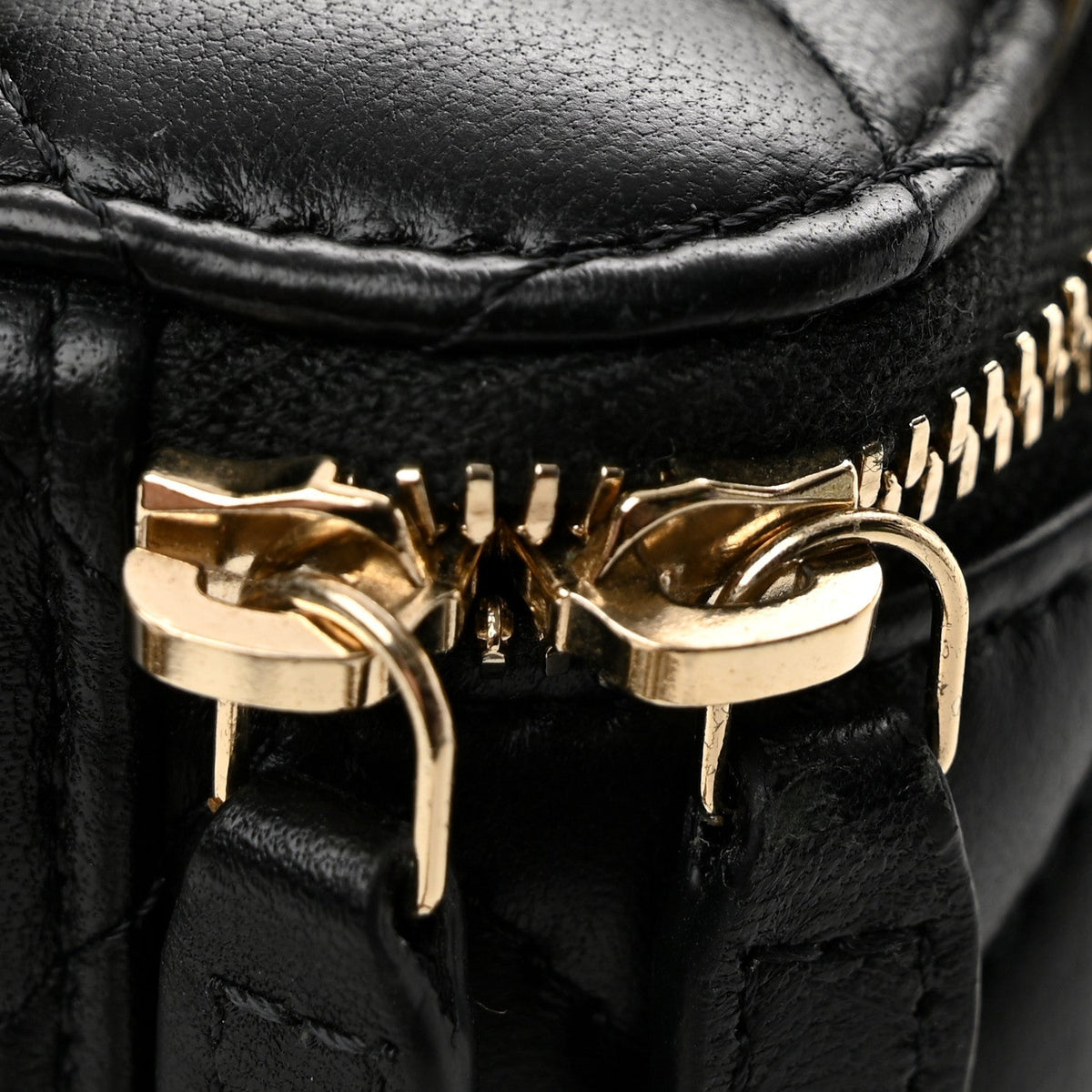 Mini Quilted Lambskin Handbag - Black