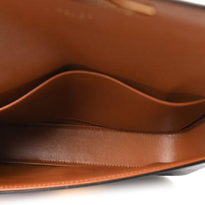 Calfskin Canvas Shoulder Bag - Tan