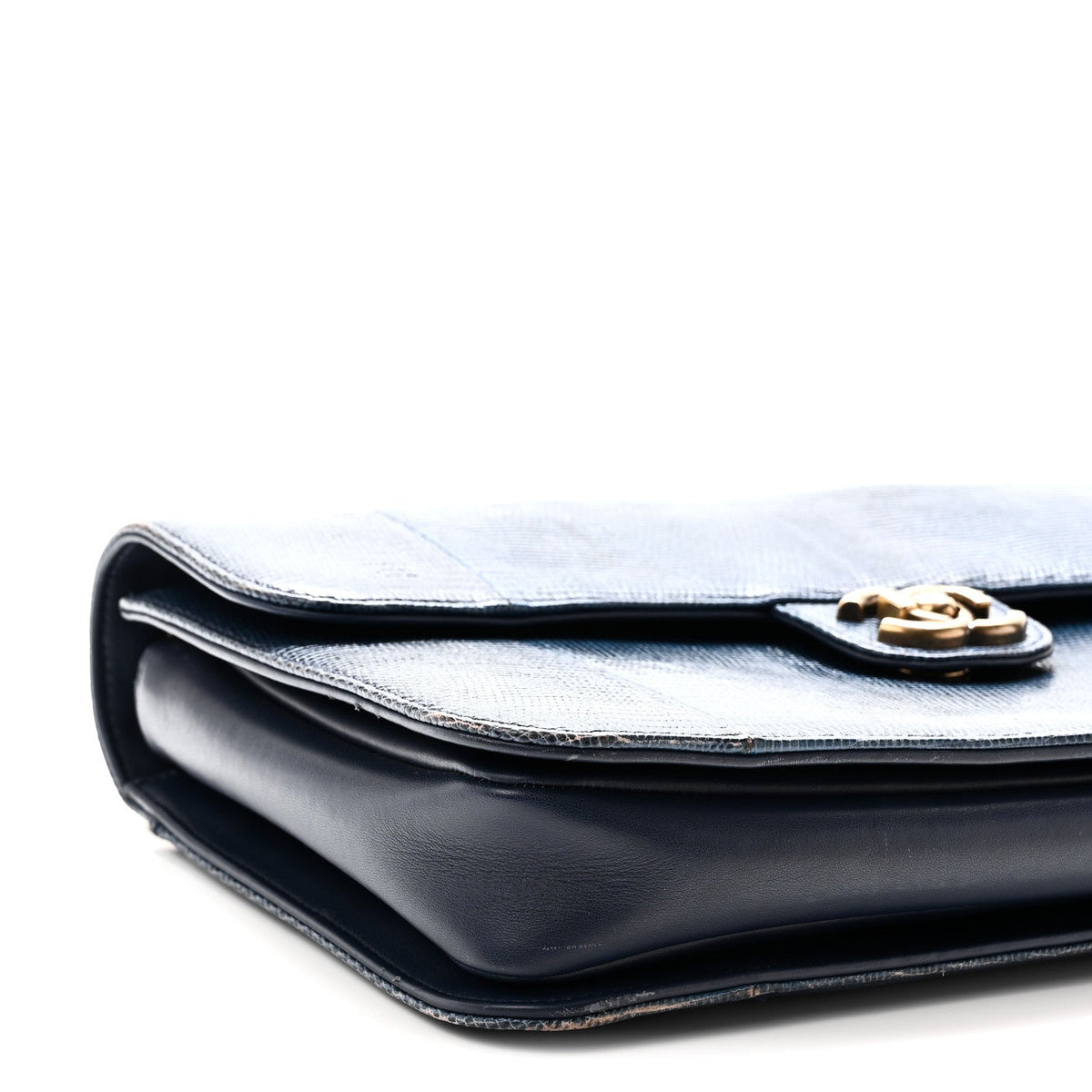 Large Quilted Lambskin Flap Shoulder Bag - Blue