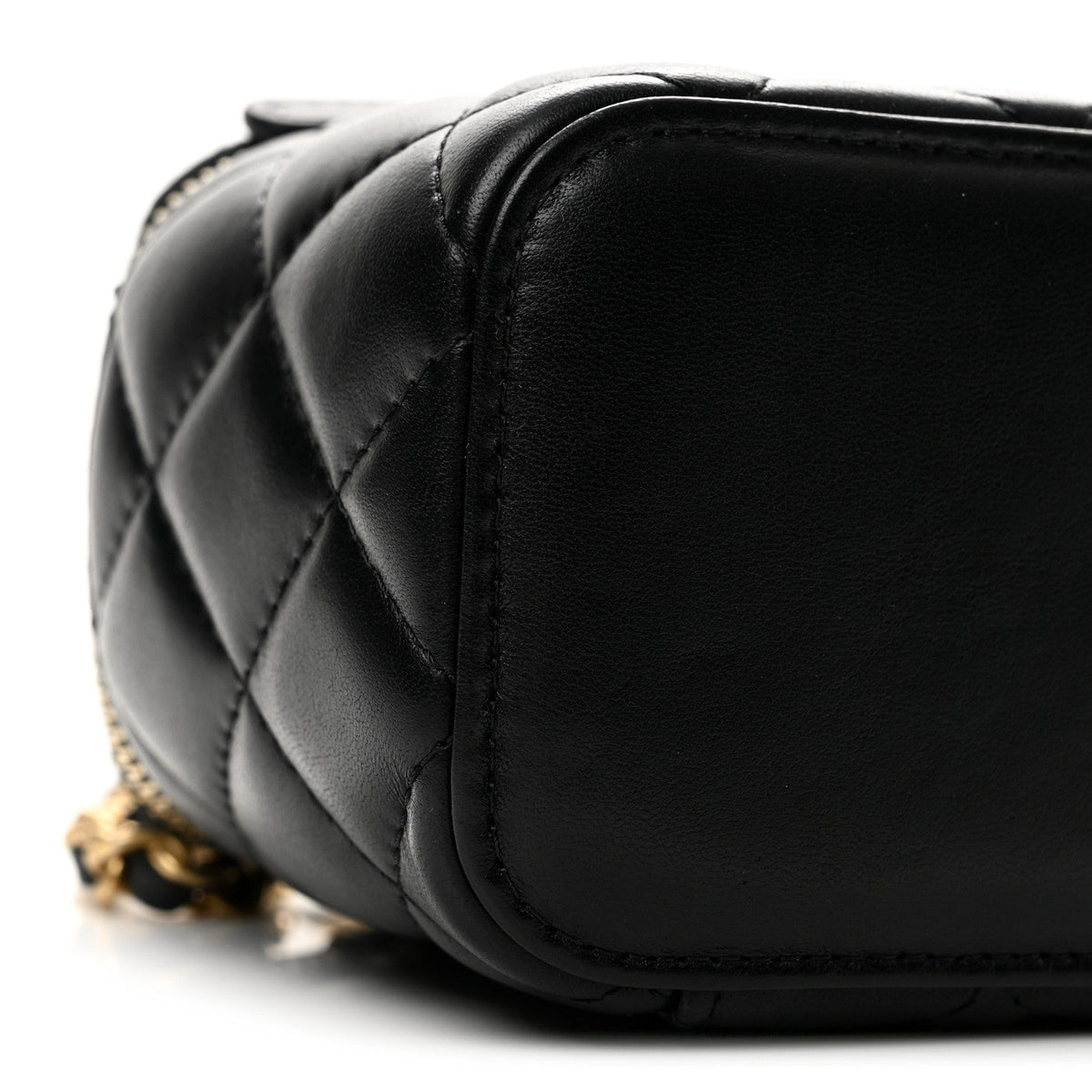 Mini Quilted Lambskin Handbag - Black