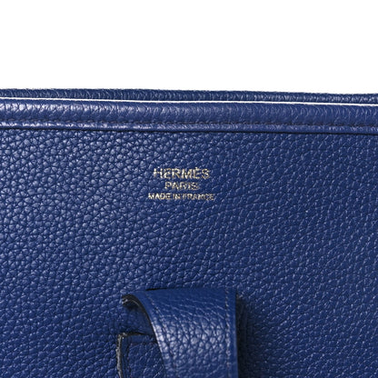 Taurillon Clemence Evelyne Iii Pm Bleu E Handbag