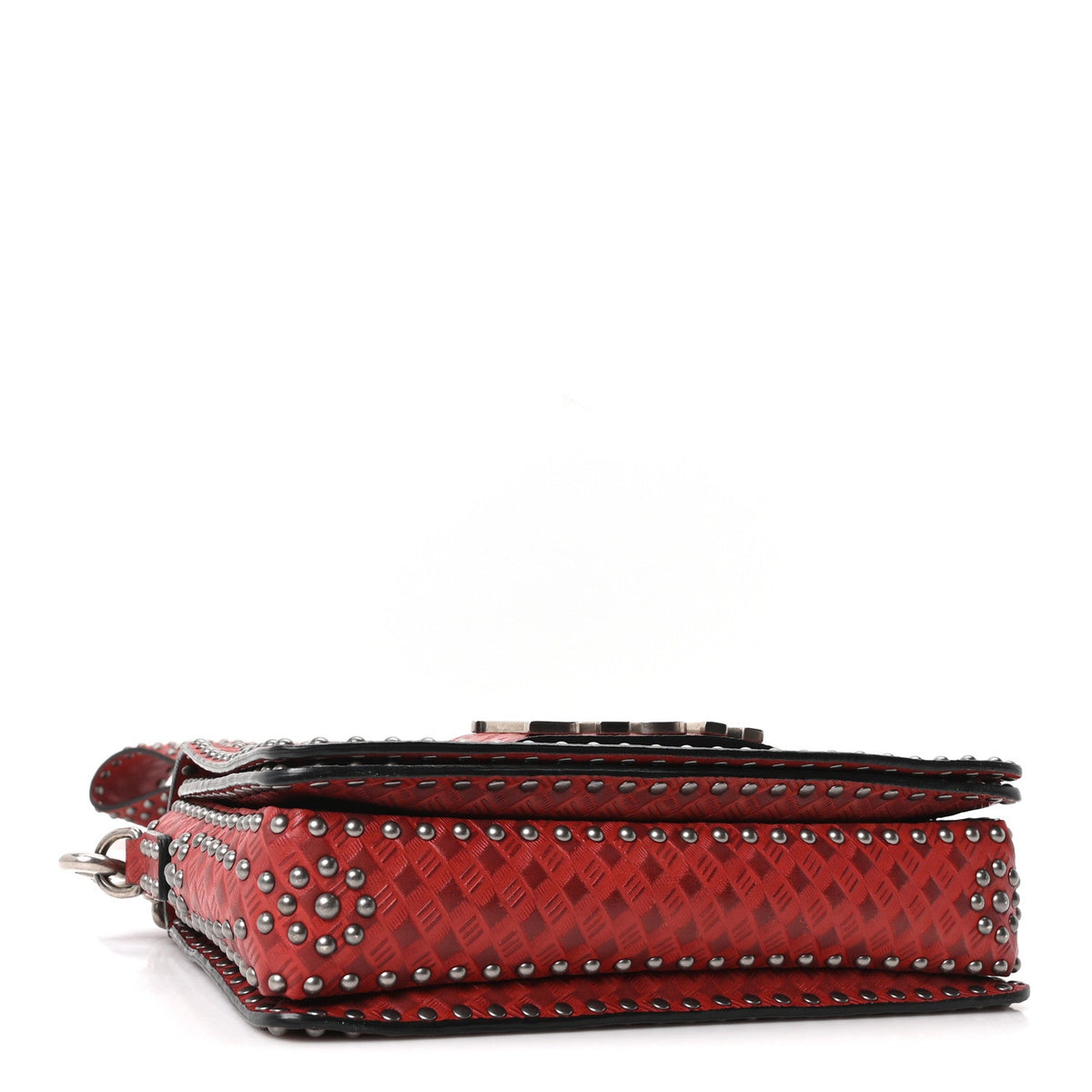 Calfskin Flap Shoulder Bag - Red
