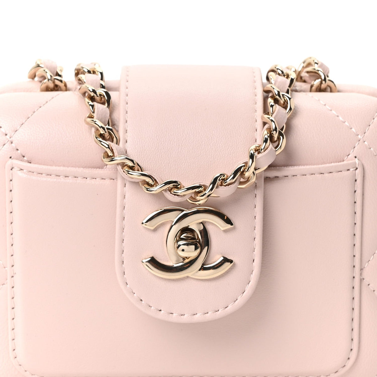 Mini Quilted Lambskin Handbag - Pink