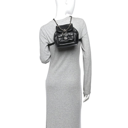 Small Quilted Calfskin Backpack - Black