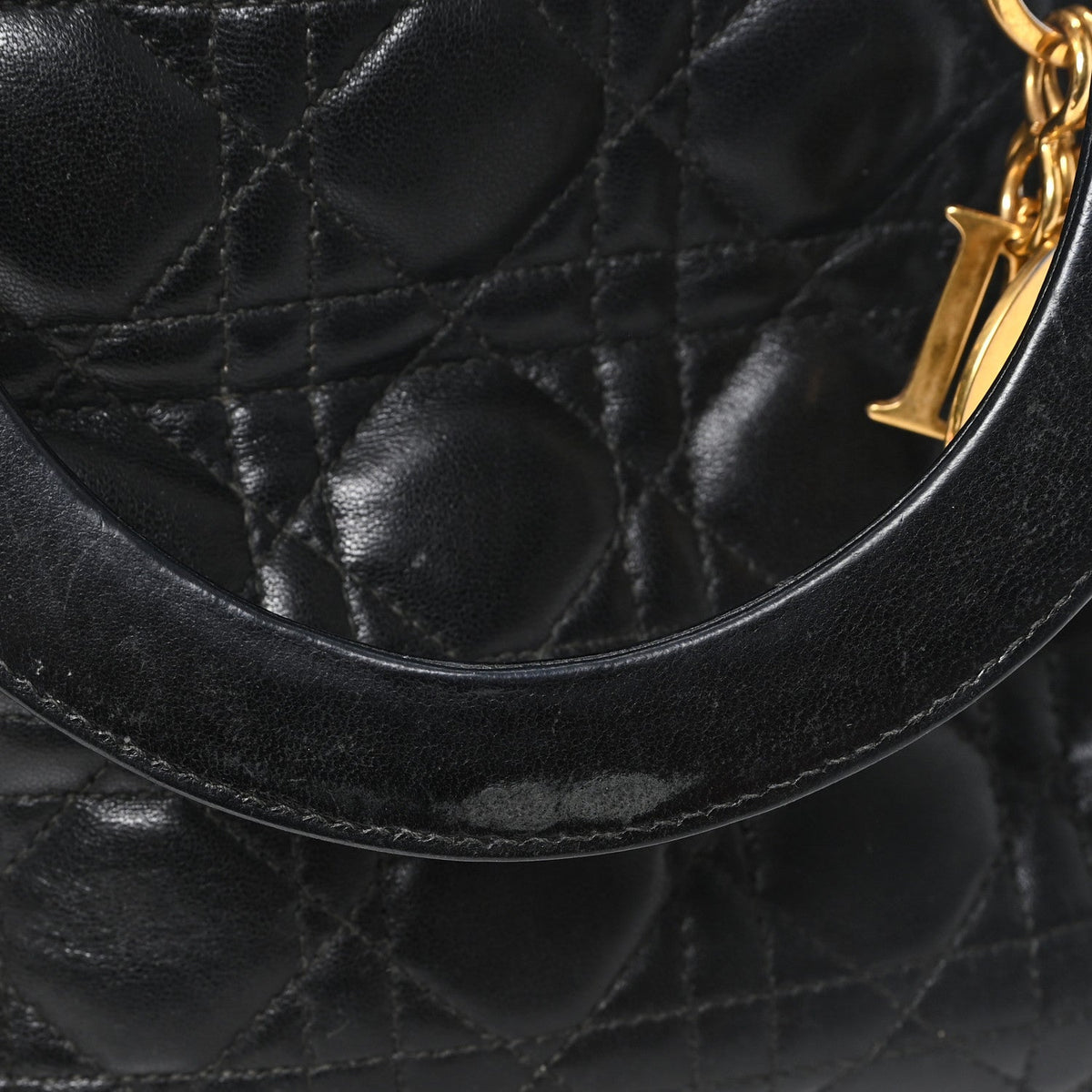 Medium Lambskin Handbag - Black