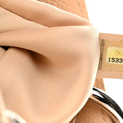 Quilted Caviar Tote Bag - Beige