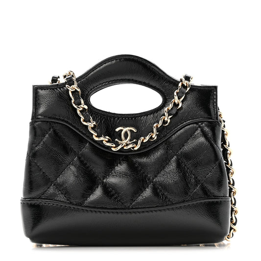 Quilted Lambskin Clutch Bag - Black