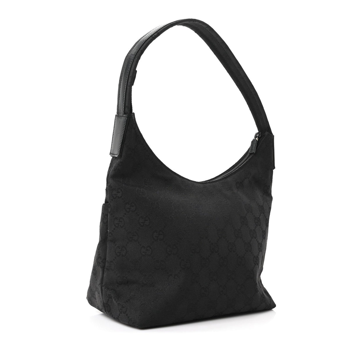 Small Nylon Hobo Bag - Black