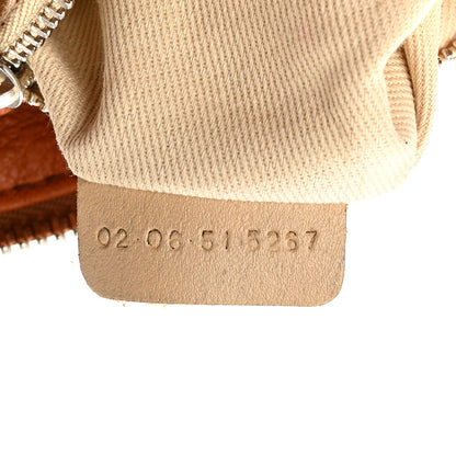 Medium Calfskin Satchel Bag - Brown