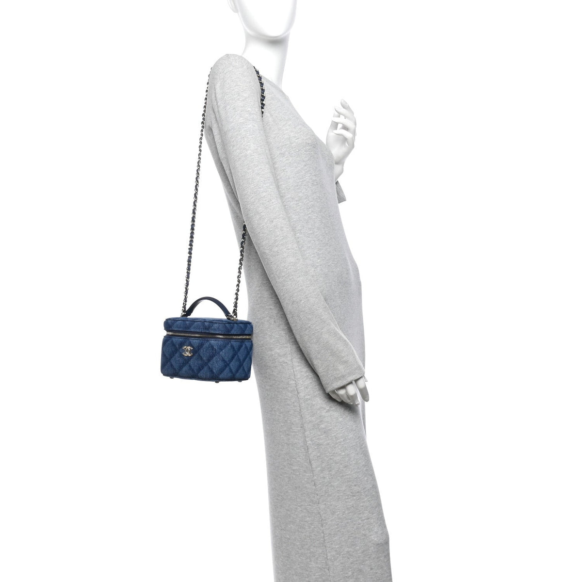Mini Quilted Handbag - Blue