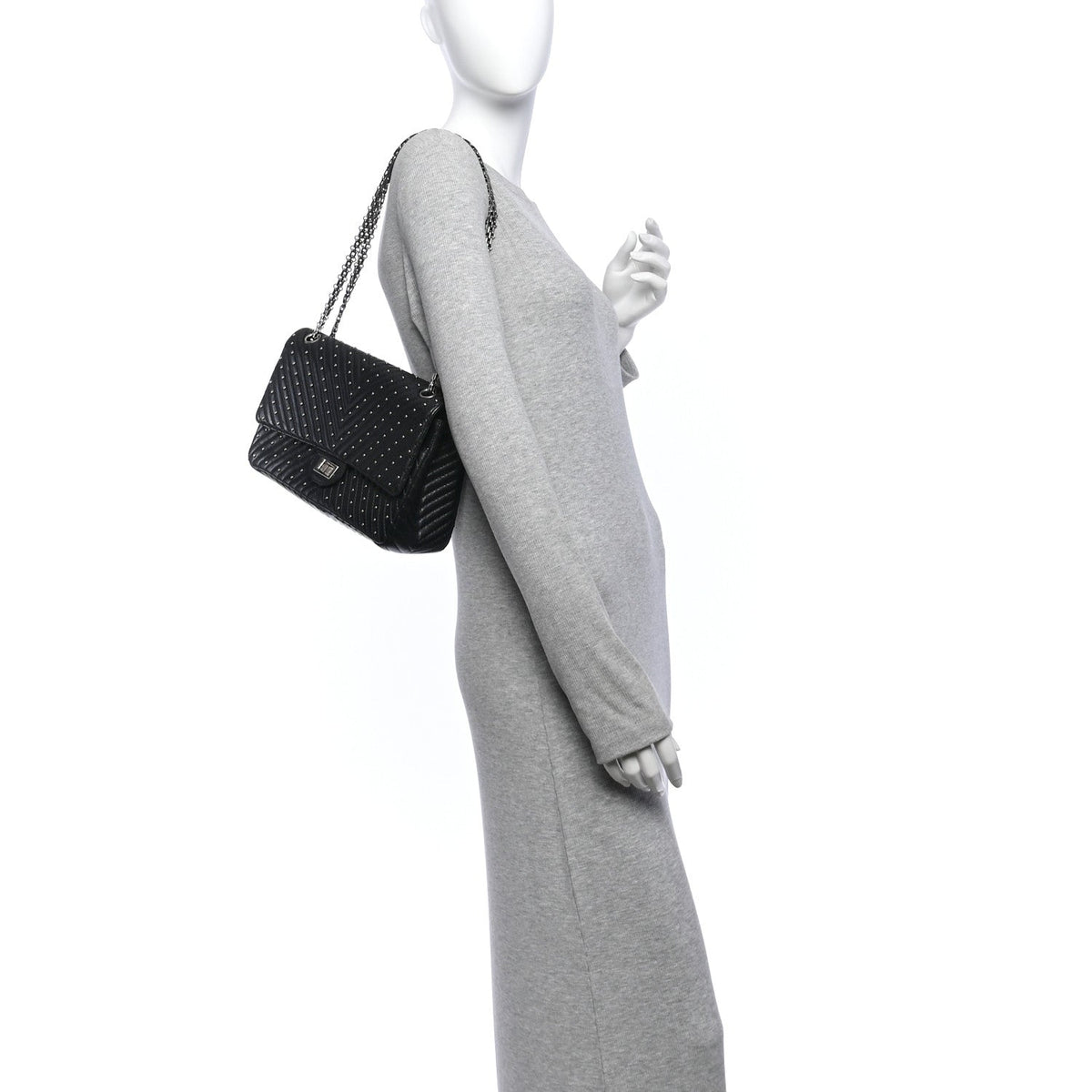 Quilted Sheepskin Flap Shoulder Bag - Black