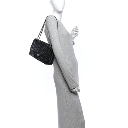 Quilted Sheepskin Flap Shoulder Bag - Black