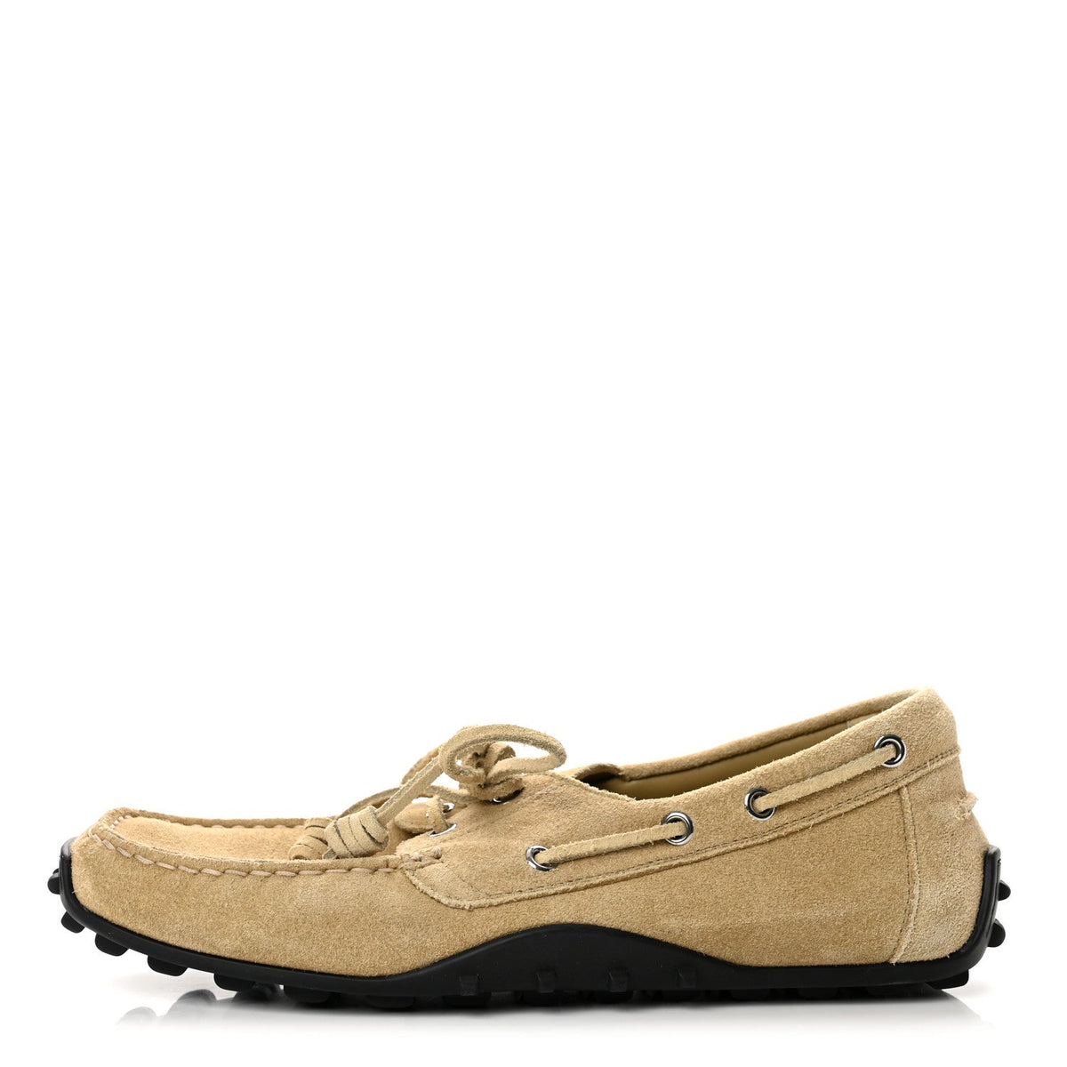 Suede Calfskin Member Lazy Loafers Beige Albatre