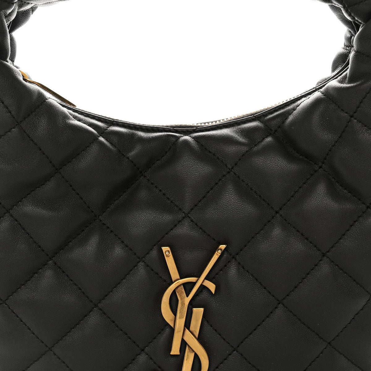 Quilted Lambskin Handbag - Grey
