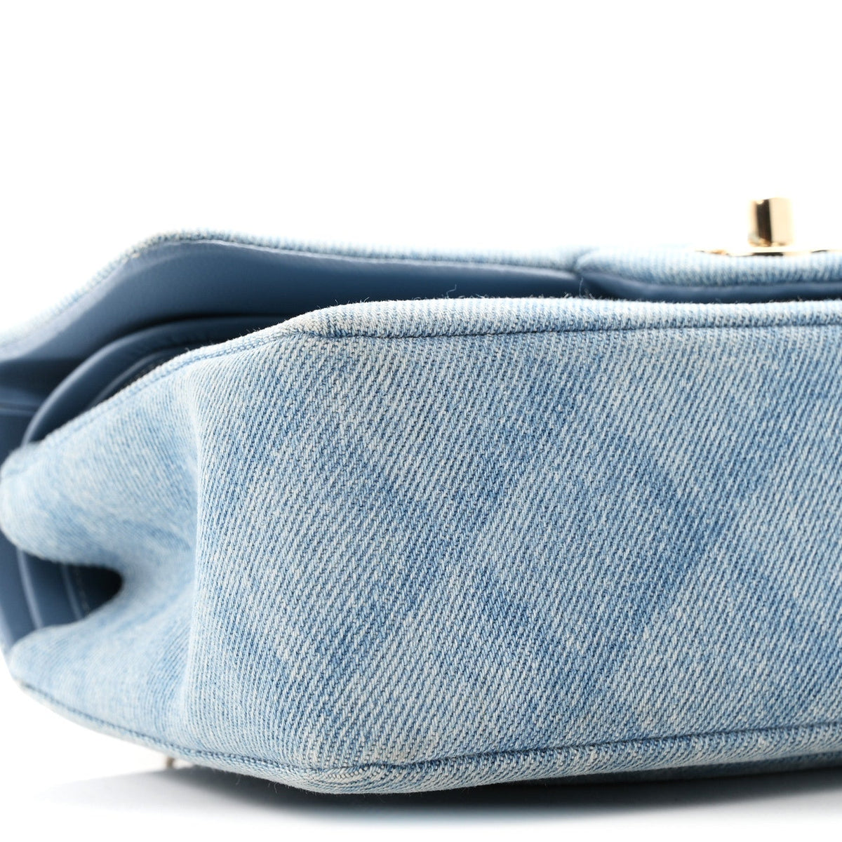 Small Quilted Flap Shoulder Bag - Light Blue