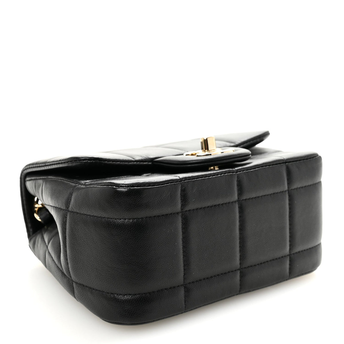 Mini Quilted Lambskin Flap Shoulder Bag - Black