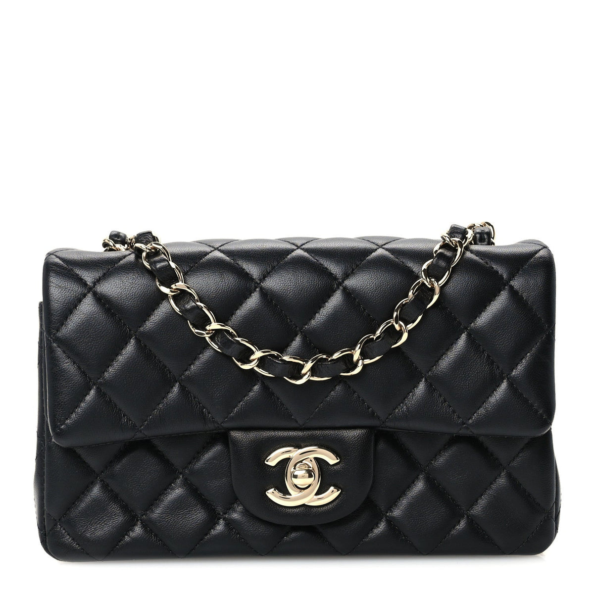 Mini Quilted Lambskin Flap Shoulder Bag - Tan