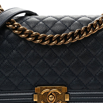 Medium Quilted Caviar Flap Shoulder Bag