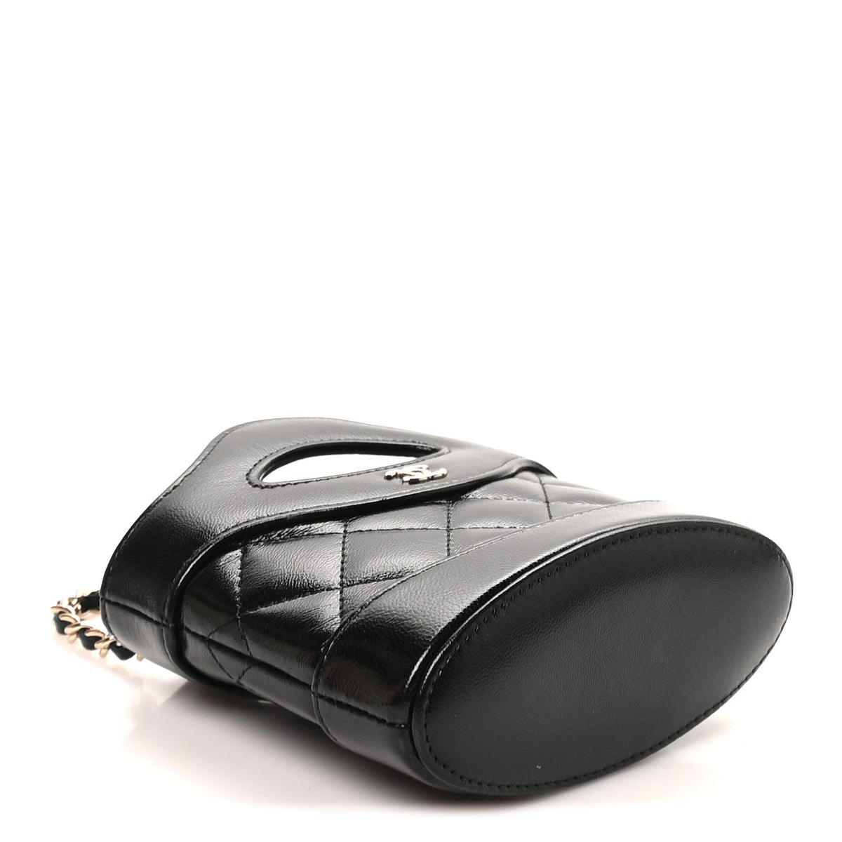 Nano Quilted Lambskin Clutch Bag - Black