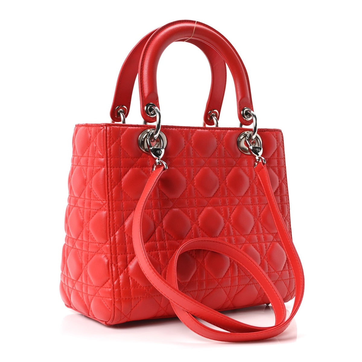 Medium Lambskin Handbag - Red