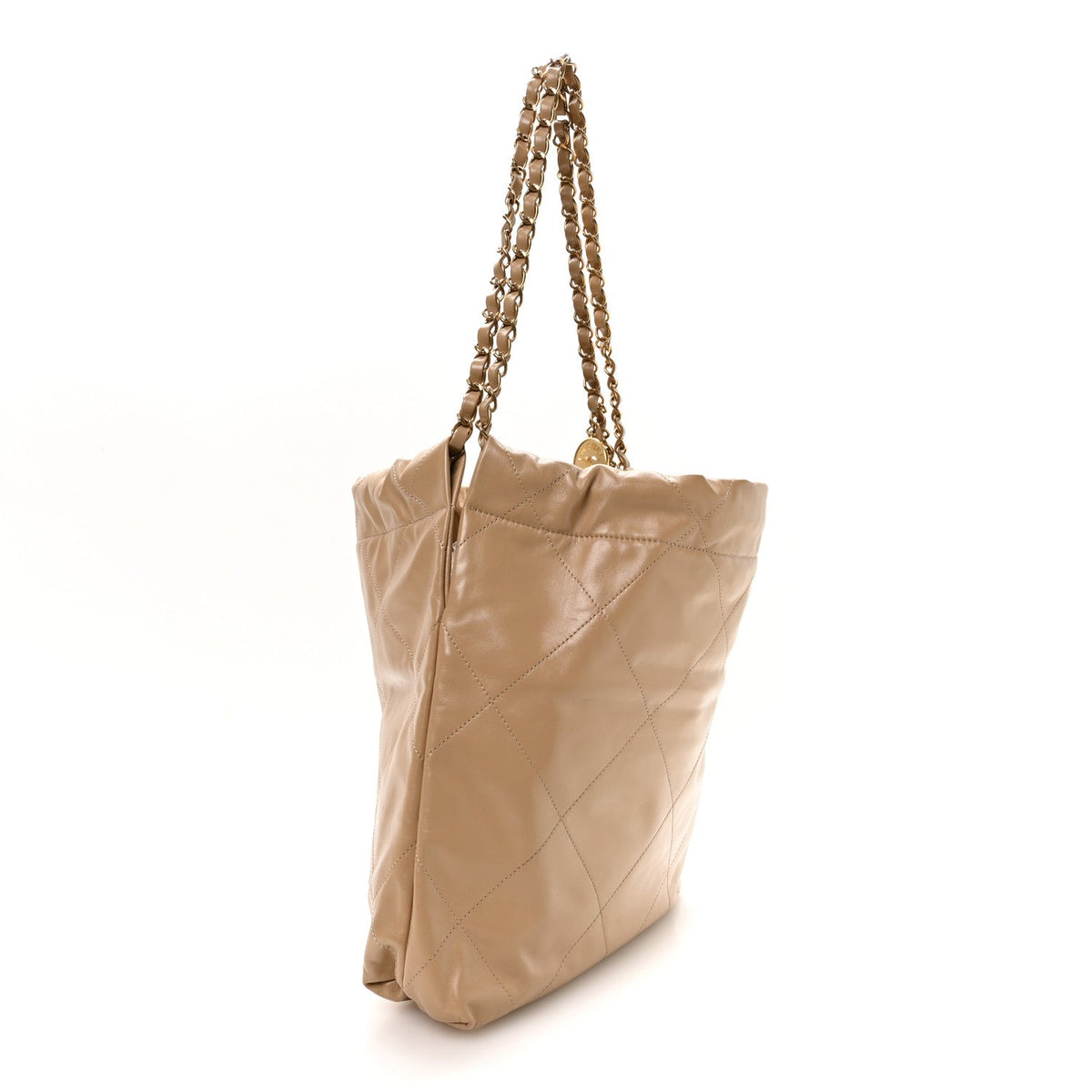 Small Quilted Calfskin Handbag - Beige
