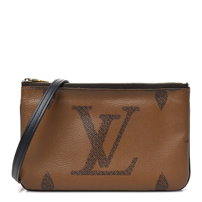 Reverse Monogram Giant Double Zip Pochet Handbag