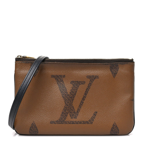 Reverse Monogram Giant Double Zip Pochet Handbag