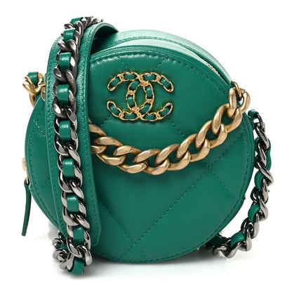 Quilted Lambskin Clutch Bag - Green