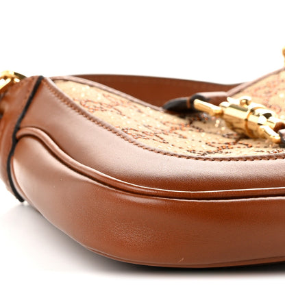 Mini Calfskin Canvas Hobo Bag