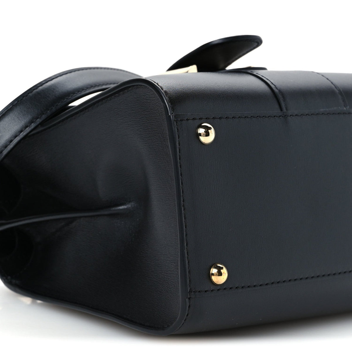 Mini Calfskin Satchel Bag - Black